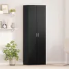 vidaXL Hoge kast, 60 x 35 x 180 cm, houtvezel, zwart, Productafbeelding-voorbeeld 2