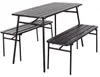 ProGarden 3-tlg. Gartentisch- und Bank-Set Stahl Grau Produktbild-Vorschau 1