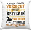 Trendation - Reiterin Mädchen Pferde Geschenk Deko-Kissen Produktbild-Vorschau 1