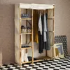 sweeek - Kleiderschrank aus Bambus, 3 Regale - Natur Produktbild-Vorschau 5