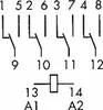 A diagram showing electrical contacts and terminals. Produktbild-Vorschau