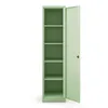 A light green metal storage cabinet with its door open, showing five shelves against a white background. Podgląd zdjęcia produktu
