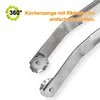 Edelstahl Wurstwendezange mit Rädchen, 2 Stück Grillzange Produktbild-Vorschau 2