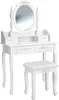 Coiffeuse avec miroir 4 tiroirs - blanc Voir les images du produit 1