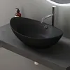 doporro Lavabo Ovale da Appoggio in Vetroceramica Nero Anteprima dell’immagine prodotto 2