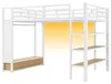 Lit mezzanine 140 x 200 cm avec armoire, éclairage LED et Voir les images du produit 9