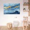MuchoWow® - Leinwandbilder - Aquarell - Blau - Kunst - Gold Produktbild-Vorschau 6
