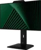 A black computer monitor on a black stand, displaying a green abstract pattern on its screen. Voir les images du produit