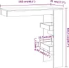 A diagram showing the dimensions of a bar table. Produktbild-Vorschau