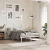 vidaXL Bettgestell mit Kopfteil Metall Weiß 120x200 cm Produktbild-Vorschau 2