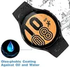 A smartwatch with a water splash effect and text highlighting its oleophobic coating. Produktbild-Vorschau