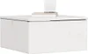 A white wooden nightstand with books and a tissue box on top, shown against a white background. Produktbild-Vorschau
