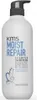 A white bottle of KMS Moist Repair Shampoo with a pump dispenser. Voir les images du produit