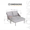A diagram showing the dimensions of a garden daybed. Náhled obrázku produktu
