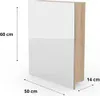 Spiegelschrank Schwarz Matt - 50x60x14 cm - Produktbild-Vorschau 2
