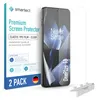 A product box for a screen protector, with a phone showing the screen protector applied. Produktbild-Vorschau