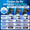 A comparison chart of different bicycle folding locks, highlighting their security levels, strengths, and intended use. Produktbild-Vorschau