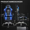 Product dimensions and specifications for a gaming chair. Produktbild-Vorschau