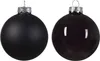 Two black Christmas ornaments are shown against a white background. One ornament is matte, and the other is glossy. Produktbild-Vorschau