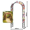 A metal garden arch decorated with flowers, with a smaller inset image showing a garden path with a similar arch covered in roses. Produktbild-Vorschau