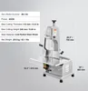A commercial electric meat band saw with its specifications displayed on the left. Anteprima dell’immagine prodotto