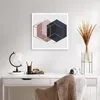 Poster - Poster ohne Rahmen - Sechsecke Modern Gold - 60x60 Produktbild-Vorschau 5