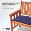 HOMESCAPES 2er polštář na lavici tmavě modrý 100% bavlna Náhled obrázku produktu 2