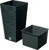A tall, textured black planter and a smaller, square black insert are shown against a white background. Náhľad obrázku produktu