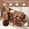 A wooden sideboard with various compartments and drawers, showcasing storage possibilities. Anteprima dell’immagine prodotto