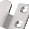 A close-up view of a metal furniture connector with two screw holes. Produktbild-Vorschau