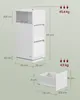 Diagram of a white cabinet with dimensions and weight specifications. Náhled obrázku produktu