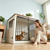 121cm Hundekäfig Möbel, Hundebox für Zuhause mit 3 Türen | Produktbild-Vorschau 1