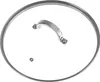 A close-up, top-down view of a glass pot lid with a silver handle. Produktbild-Vorschau