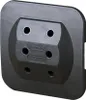 Kopp Steckdosenadapter Euro 3-fach, extra flach, schwarz Produktbild-Vorschau 1