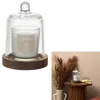 Luxus-Geurkerze mit Stolp, Holzplatte und natürlicher Wald- & Holzduftnote – stilvolles Interieur Produktbild-Vorschau