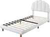Bílá samostatná postel 90 x 200 cm s dřevěným roštem a Náhled obrázku produktu 6