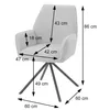 A diagram showing the dimensions of a chair. Produktbild-Vorschau