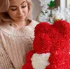 Teddybär mit roter Rose und weißem Herz - 40 cm + Produktbild-Vorschau 6