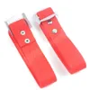 Two red straps with metal buckles on a white background. Náhled obrázku produktu