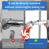 Comparison of two methods for installing a shower rod accessory. Produktbild-Vorschau