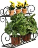 A black metal wall-mounted plant stand with two tiers, holding potted plants. Náhľad obrázku produktu