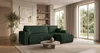 CORNERO Ecksofa mit schlaffunktion PARIS rechts grün Cord Produktbild-Vorschau 4