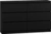 A black dresser with six drawers. Náhled obrázku produktu