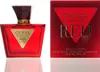 A bottle of Guess Seductive Red perfume and its packaging are shown against a white background. Voir les images du produit