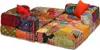 vidaXL Pouf modulaire 3 places patchwork tissu Voir les images du produit 7