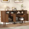 Merax Sideboard mit 3 Wellentüren und Massivholzbeine, Produktbild-Vorschau 3