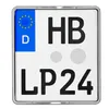 Motorrad Kennzeichenhalter 180x200 Chrom Optik Produktbild-Vorschau 3