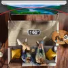 A couple relaxing on a couch watching a projection screen in a living room. Produktbild-Vorschau