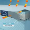 A cutaway view of a mattress topper showing its layers and airflow. Produktbild-Vorschau