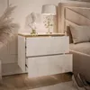 AURORA II Nočný stolík Biely lesklý s LED osvetlením Náhľad obrázku produktu 2